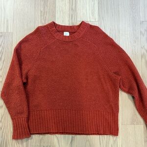 a new day Rust Waffle-Knit Crewneck Sweater